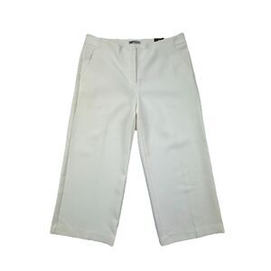 Express White Wide Leg Cropped Pants Womens Size 6 NWT Work Office Trousers